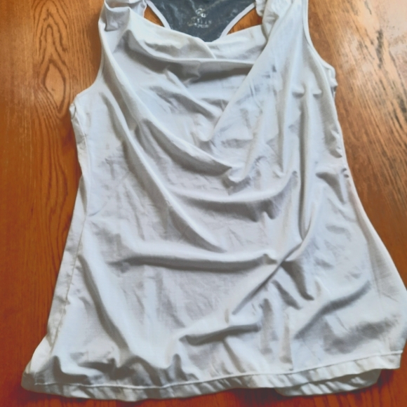 MPG Tops - MPG Athletic Cowl Neck Racer Back White Large